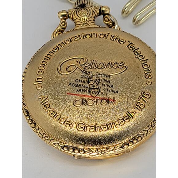Alexander Graham Bell 1876 Commemoration of The Telephone Pocket Watch Gold - Picture 3 of 4